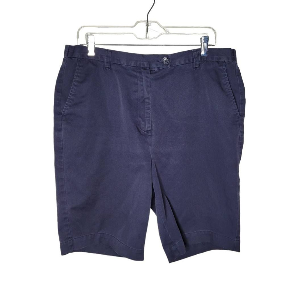 Lands End Wms Sz 14 Navy Chino Shorts (Looks better on body than on hangar!)